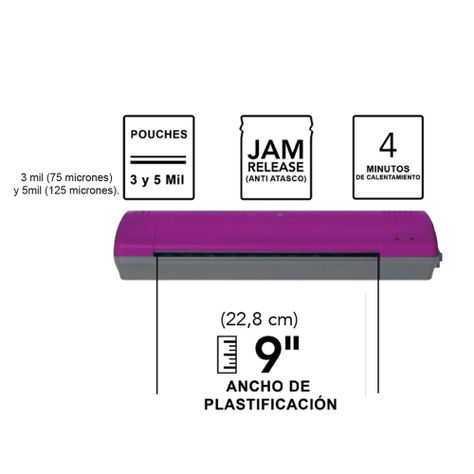 Plastificadora de Papel A4 Inspire Plus Rosa Swingline-3