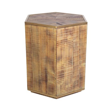 Mesa Lateral Siping de madera reciclada y acero-0