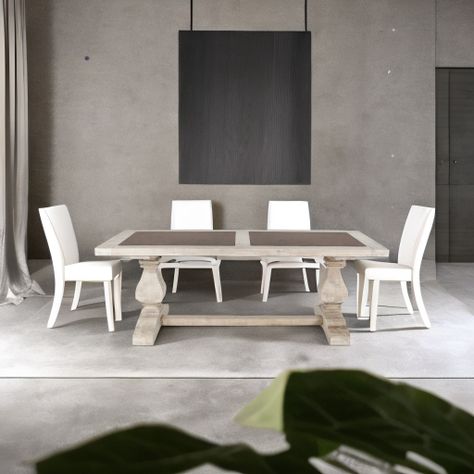 Mesa de comedor Lamma de madera y marmol 220x95-1
