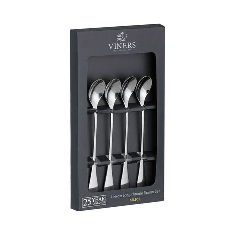 Set 4 Cucharas Largas Select Acero Inoxidable-0