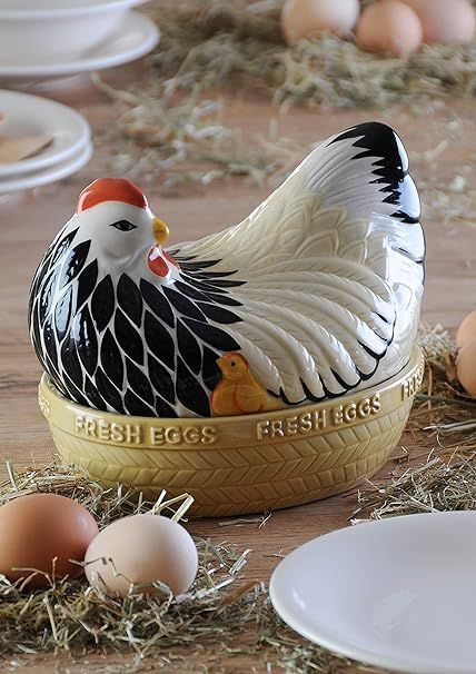 Nido Gallina 12 Huevos Cerámica -0