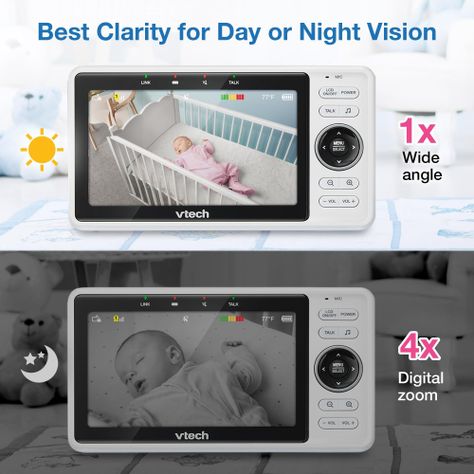 Monitor WiFi inteligente para bebés VTech VM901 con cámara de 1080p y 5 pulgadas-2