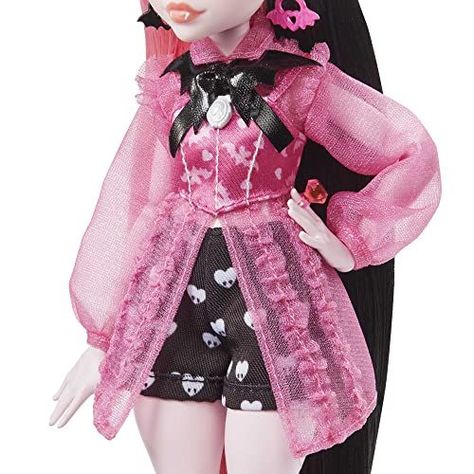 Muñeca moderna Draculaura de Monster High con accesorios y murciélago para mascotas-4