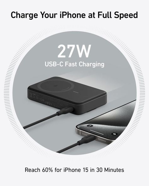 Batería externa Anker MagGo, 10.000 mAh, 15 W, Qi2, certific-4