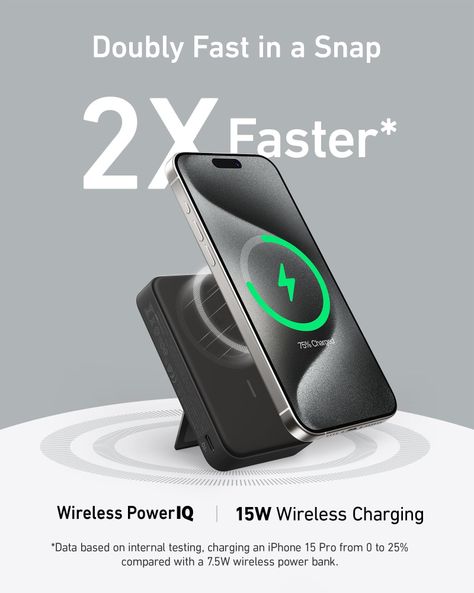 Batería externa Anker MagGo, 10.000 mAh, 15 W, Qi2, certific-2