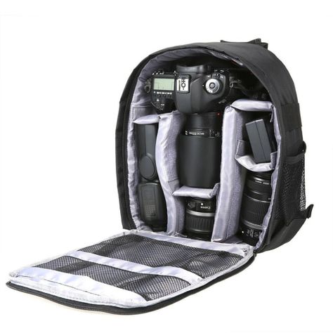  Mochila Para Cámara Fotográfica Y Accesorios  Velcro Ajustable-3