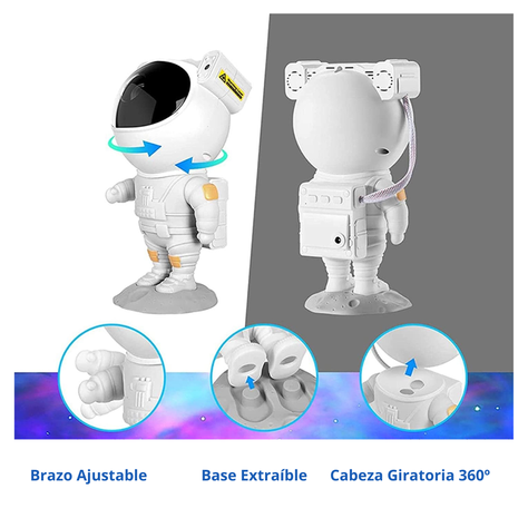 Proyector Galaxia Luz LED Lámpara De Astronauta USB con Control Remoto-4