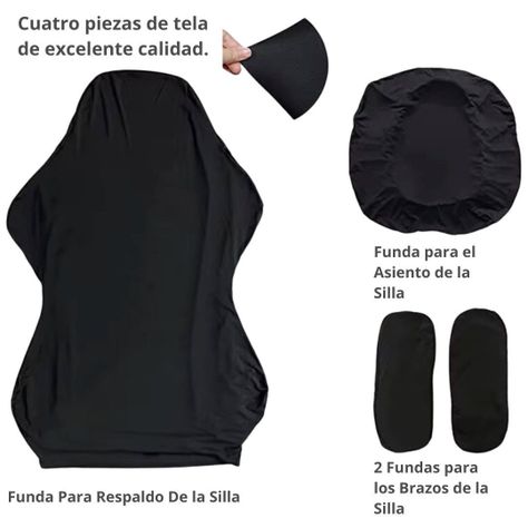 Funda Protectora Silla Gamer Asiento Oficina Juego 4 Pzas -1