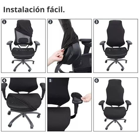 Funda Protectora Silla Gamer Asiento Oficina Juego 4 Pzas -4