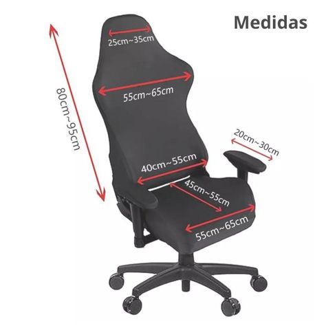 Funda Protectora Silla Gamer Asiento Oficina Juego 4 Pzas -7