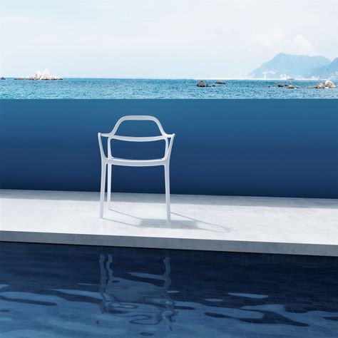 Silla Dali Monoblock con Brazos Blanca-7