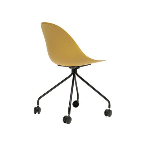Silla de Oficina Vivid Wheels Amarillo Ocre-2