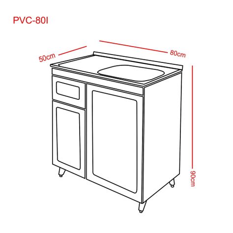 Kit Mueble Lavaplatos Domsa PVC-PI-80-3