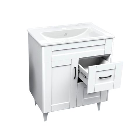 Kit Mueble Vanitorio Domsa Deluxe Blanco 70SK+P-70-3