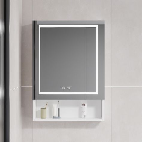 Mueble Botiquin Espejo LED Antiempañante Domsa MMR-50 Blanco - 48x80x14cm-0