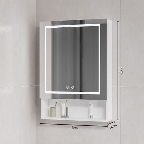 Mueble Botiquin Espejo LED Antiempañante Domsa MMR-50 Blanco - 48x80x14cm-4