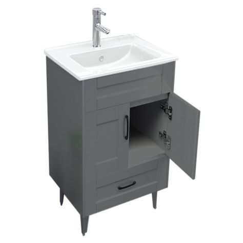 Mueble Vanitorio Domsa 50SK Gris (Sin Cubierta)-2