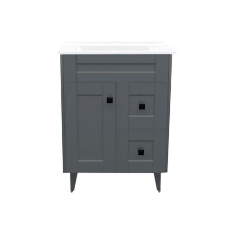 Kit Mueble Vanitorio Domsa Deluxe Gris N60SK+P-60-0