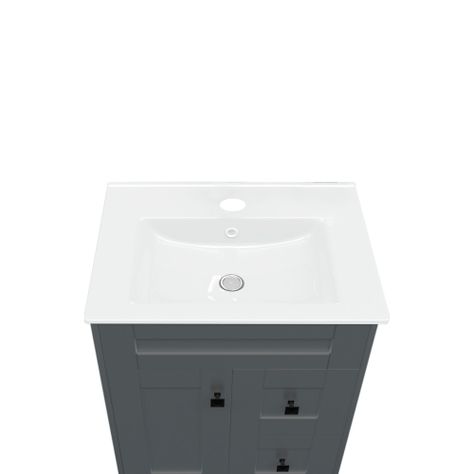 Kit Mueble Vanitorio Domsa Deluxe Gris N60SK+P-60-1