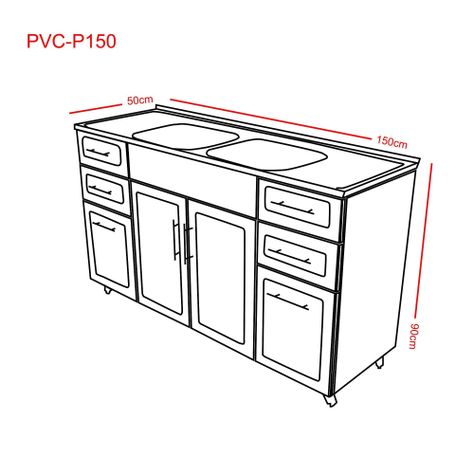 Kit Mueble Lavaplatos Domsa PVC150W-4