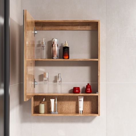 Mueble Botiquin Espejo LED Antiempañante Domsa MMR-50 Wood - 48x80x14cm-2