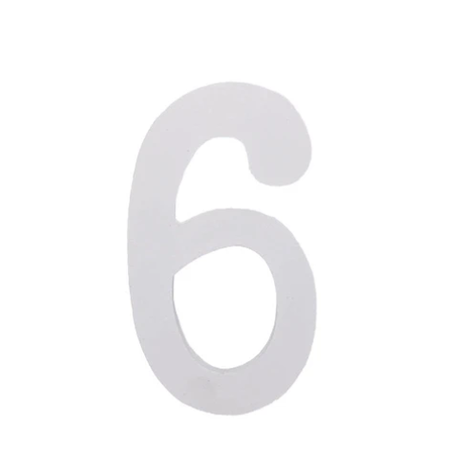 Numero De Madera 6 11cm Blanco-0