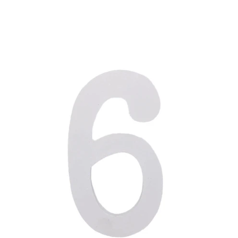 Numero De Madera 6 11cm Blanco-1