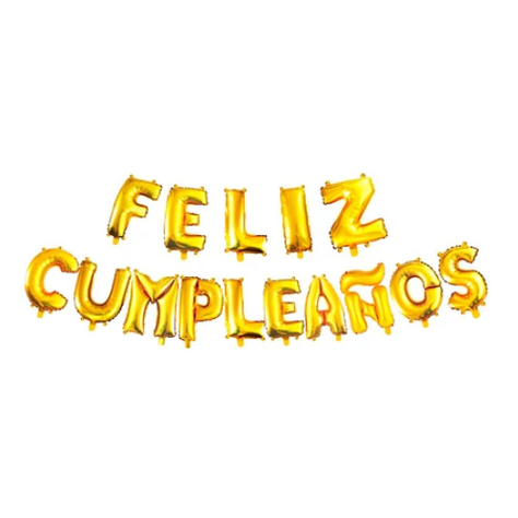 Set De Globos Feliz Cumpleaños Color Dorado 16-0