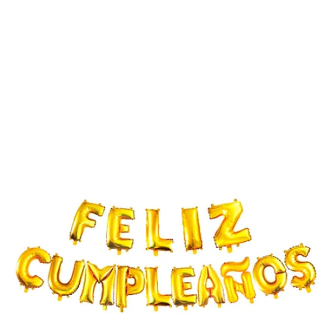 Set De Globos Feliz Cumpleaños Color Dorado 16-1