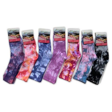 Calcetines De Mujer Corte Medio Tie Dye 12 Unid-1