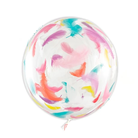 Globo Burbuja Con Estampado De Pluma 80cm-0