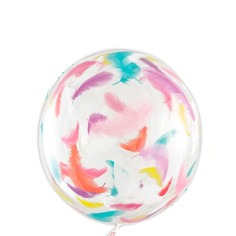 Globo Burbuja Con Estampado De Pluma 80cm-1