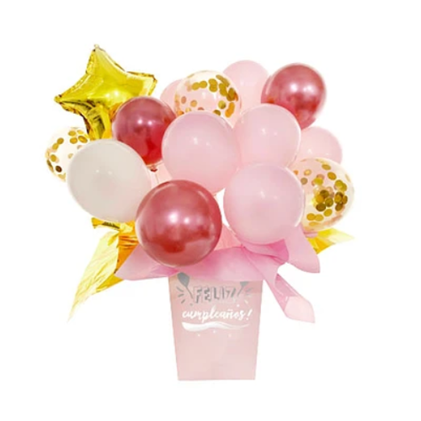 Set De Globos Latex Con Caja Color Rosa-0