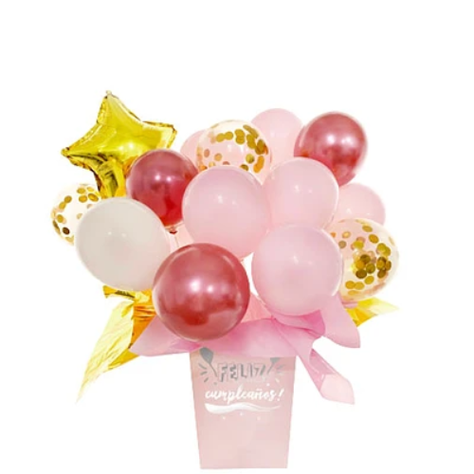 Set De Globos Latex Con Caja Color Rosa-1
