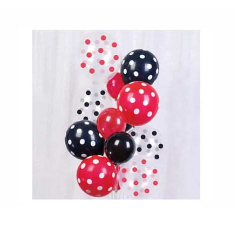 Set De Globos Rojo Y Negro Serie Mickey 13Pcs-0