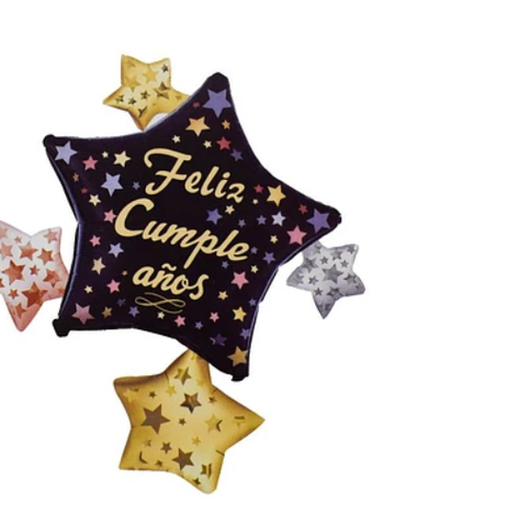 Globo Metálico Estrellas Feliz Cumpleaños De 69x75Cm-1