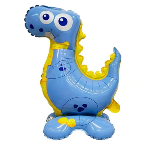 Globo Metalico Dinosaurio Celeste 45x60 cm-0