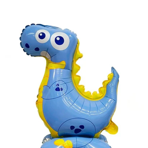 Globo Metalico Dinosaurio Celeste 45x60 cm-1