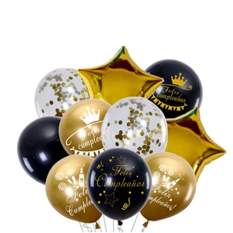 Set De Globos Feliz Cumpleaños 10Pcs 30 Cm-1