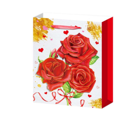 Bolsa De Regalo Rosas Roja 26X10X32Cm | 12 Unid-0