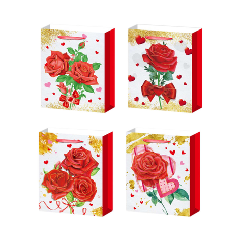 Bolsa De Regalo Rosas Roja 26X10X32Cm | 12 Unid-1