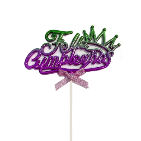 Topper Feliz Cumpleaños Degradado 13x18cm-1