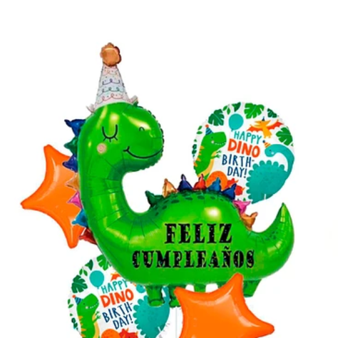 Set De Globos Dinosaurio Feliz Cumpleaños 5Pcs-1