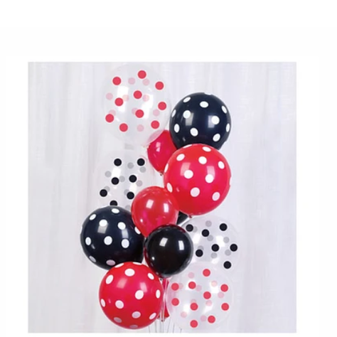 Set De Globos Rojo Y Negro Serie Mickey 13 Pcs-1