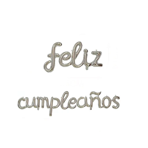 Globos Metálico Feliz Cumpleaños Plateado 16 Pulgadas-0
