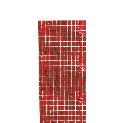 Cortina Metálica De Cuadros Roja 100x200cm-1