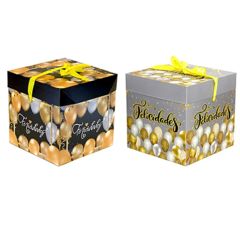 Caja De Regalo Felicidades 30cm Diseño Aleatorio-0