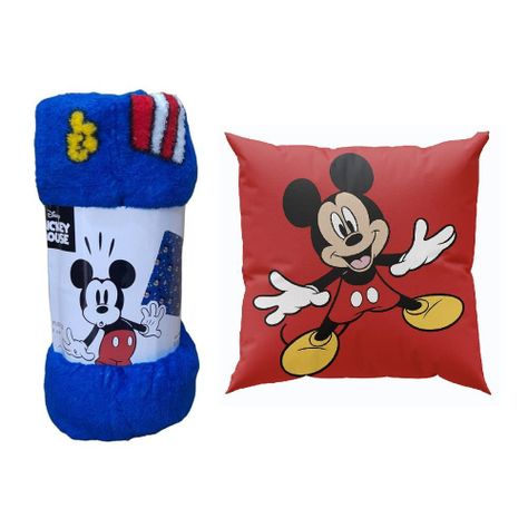 PACK MANTA CORAL 127x152 + COJIN 40x40 MICKEY MOVIE.-0