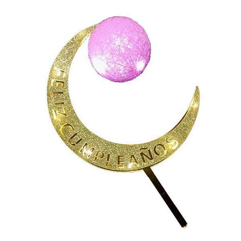 DECO TORTA LUNA ACRILICO F.C. ROSADO LED X1 UN-0