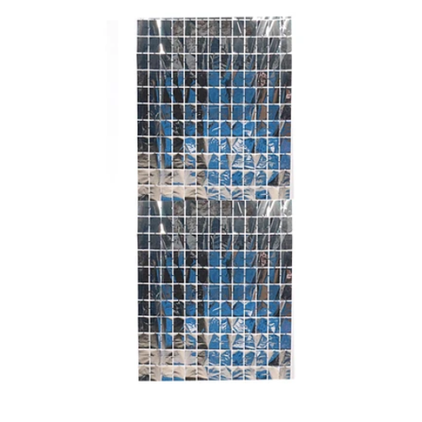 Cortina Metálica De Cuadros Plateada 100x200cm-0